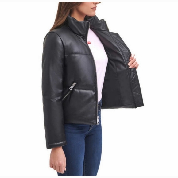 Levi's Ladies' Faux Leather Puffer Jacket - Picture 2 of 3